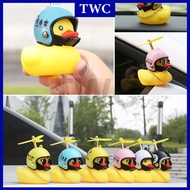 Itik Helmet Diy Motorcycle Bicycle Car's Accessories Helmet Horn Little Yellow Light Duck Bamboo Raf