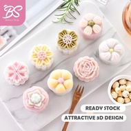 🇲🇾【3D Mooncake Mould 立体中秋月饼模】50g blossom moon cake plunger type 6in1/4in1 新款梅花櫻花月饼模具 BS BAKERY SHOP