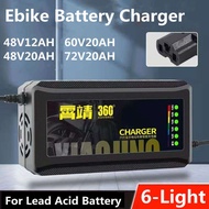 48V 12AH / 48V 20AH / 60V 20AH / 72V 20AH 6-light display ebike battery charger for e-bike, electric