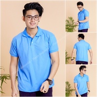 COD PLOSH Kaos Polos Atasan Kerah Wanita Pria Dewasa Biru Telor Asin Polos Lengan Pendek / Polo shir