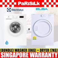 (Bundle) Electrolux EWF8025DGWA UltimateCare 300 Front Load Washing Machine (8kg) + Elba EBD750V Air Vented Dryer (7kg)