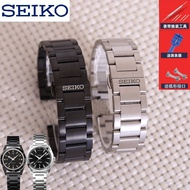 ★New★ นาฬิกา Seiko สายเหล็กสายสแตนเลสผู้ชายหัวเข็มขัดผีเสื้อนาฬิกาอุปกรณ์เสริม Solid Stainless Steel Women's Metal 20mm Watch