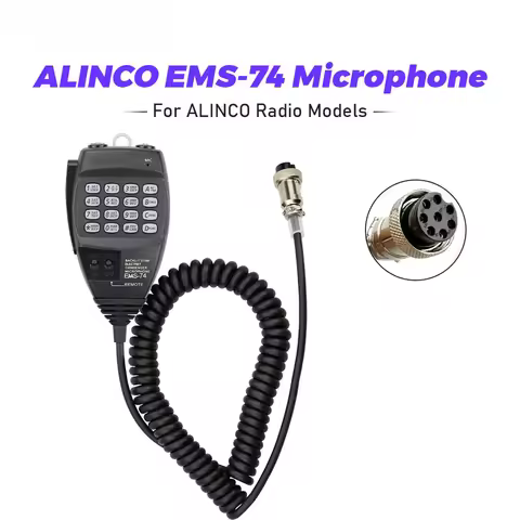 EMS-74 DTMF 8Pin Heavy Duty Speaker Microphone for Alinco DR-135 DR-435 DR-635 DX-SR8T DX-77T DR-620
