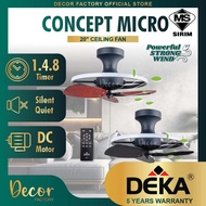 DEKA Fan DEKA CONCEPT MICRO 20" 3 Blades 14 Speed DCMotor Remote Control LED Ceiling Fan With Light 