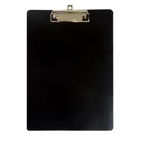 A4ClipBoardBlack Plastic Clipboard,A4 Writing Pad, with Metal Clip,A4 ClipboardRigid Plastic, Black 