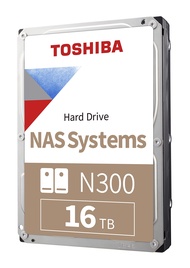 Toshiba N300 16TB NAS 3.5-Inch Internal Hard Drive - CMR SATA 6 GB/s 7200 RPM 512 MB Cache - HDWG51G