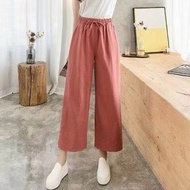 Plus Size S-4XL Women Casual Long Pants Linen & Cotton High Waist Muslimah Seluar Perempuan Slack Pa