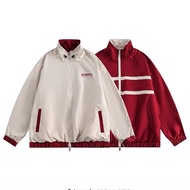 Trail Echo แจ็คเก็ตฮาราจูกุแขนยาวผู้ชายคอยืนกีฬาคาร์ดิแกนซิปขึ้นสบายๆสามารถสวมใส่ได้ทั้งสองด้าน