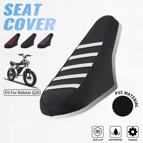 Motorcycle Seat Cover Waterproof Non-slip Particles Design PVC For Ridstar Q20 Electric Bike E-bike 