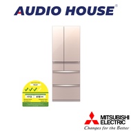 MITSUBISHI MR-WX60G-F-P  588L 6 DOOR FRIDGE  GLASS BEIGE  3 TICKS  W685xH1821xD738MM 1 YEAR WARRANTY