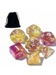 7入組dnd多面骰子套裝連骰子包,適用於龍與地下城、rpg、mtg角色扮演桌上遊戲