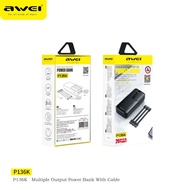AWEI P136K 2USB PORT MULTIPLE OUTPUT 22.5W+PD POWERBANK WITH CABLE