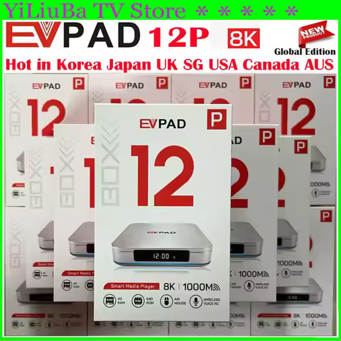 [Genuine]Newest EVPAD 12P Best Asia TV Box Android12.0 North American Smart TV Box 4G-64GB 8K Wifi6 