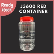 Plastic Bottle Container (Red Lid) / J3600/ Bekas Kuih Raya / 传统新年年饼罐子(红色) / 3600 4060 2060 / 1PCS