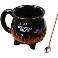 Witch Brew Black Ceramic Crucible Cup Halloween Crucible Novelty Gothic Cup, Suitable for Various Ho