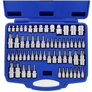 Torx Bit Socket Set - 60 pcs Steel Star Bit Set Tamperproof Torx Plus and External Torx Socket Set w