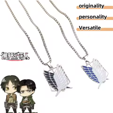 Attack on Titan A.O.T. Wings of Freedom Anime Peripherals Eren Yeager Necklace Personality Vintage P