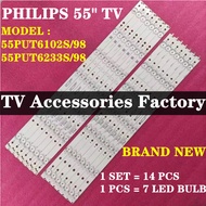 NEW 1 SET 55PUT6233S/98 55PUT6102S/98 PHILIPS 55" LED TV BACKLIGHT (LAMPU TV) PHILIPS 55 INCH LED TV