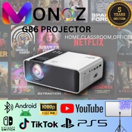 MONOZ 6000 lumens Projector G86 projector 4k Mini projector android projektor lcd projector mini投影仪 投影机 投影儀小型家用