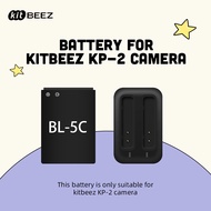 【For KP-2 Camera】KiTBEEZ BL-5C Lithium Battery - 1200mAh, 4.2V/1.0A Dual-Slot Charging Dock with Bat