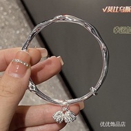 Bracelet   手链/手镯  莫比乌斯莲蓬银手镯女纯银s999实心足银镯子年轻款女友生日礼物