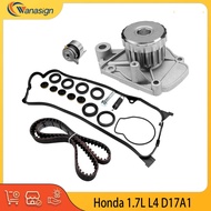 Engine Timing Belt Kit Water Pump & Valve cover gasket Fit 1.7 L L4 GAS SOHC For Honda Civic DX EX H