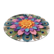 Diatomaceous Earth Floor Mat 3D Realistic Rainbow Sunflower Pattern Quick Dry Non-Slip Absorbent Mat