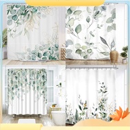 Changchun Leaf Shower Curtain Succulent Bathroom Curtain Lovebird Bathroom Polyester Waterproof Fabric Decorative Hooks