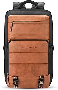Gear Double Decker 31L Large Water Resistant Faux Leather Anti-Theft Laptop Backpack/Office Bag For 