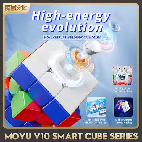 [CubeFun] MOYU Weilong V10 AI Smart Cube Gyroscope M UV 3X3 Maglev Magnetic Magic Fidget Toys WRM AI