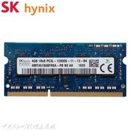 SK Hynix 海力士 筆記本4GB 1Rx8 PC3L-12800S-11-12-B4(11-13-B4