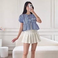 Cntikk- Jane Top New - Women's Coquette Top - Korean Blouse - Ribbon Top - Coquette Top - Latest Cro