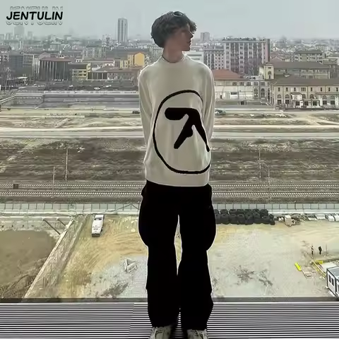Punk Hip Hop Pullover Luxury Cotton Men's Winter Sweater Streetwear Harajuku Retro High End Men's Cl