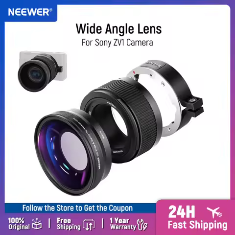 Neewer Wide Angle Lens For Sony ZV1 Camera 2-in-1 18mm HD Wide-Angle & 10x Macro Additional Lens wit