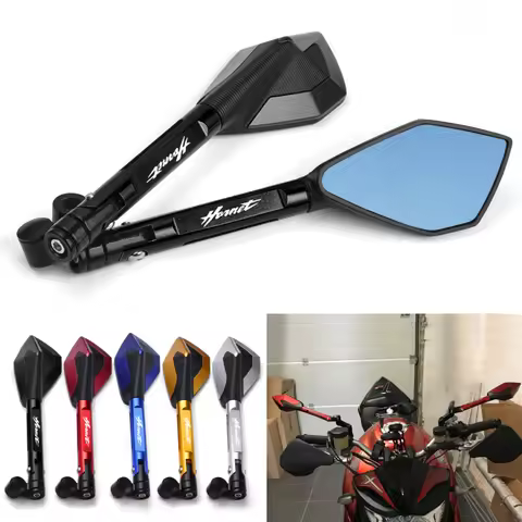 CNC Aluminum Motorcycle Rearview Mirrors Blue Anti-glare Mirror For HONDA Hornet CB600F CB600 CB599 