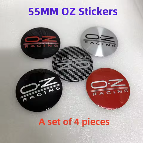 4pcs 55mm OZ Racing Stickers Car Wheel Center Hub Caps O.Z Logo Badge Emblem Sticker Cap Cover Wheel