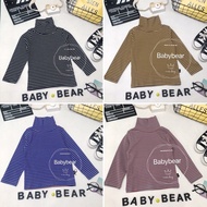 [BabyBear] Children's Clothing Tops Long-Sleeved Bottoming Shirts High Collar Boys Girls Cotton Tshi
