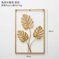 Metal Golden Leaves Wall Frame Decoration Hiasan Dinding Ruang Tamu Gambar Daun Wall Decoration