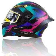 หมวกกันน็อคยกคาง-เต็มใบ แว่น 2 ชั้น รองรับบลูทูธ+ชิวปรอท!! Soman SM-955 วัสดุ ABS น้ำหนักเบา