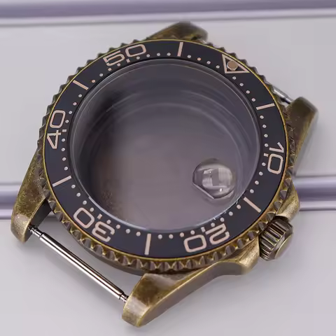 Bronze 40mm Men's Watch Case Sapphire Crystal Glass For Seiko NH34 NH35 NH36 NH38 Movement 28.5mm Di