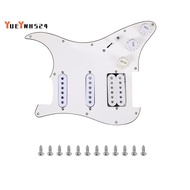 Electric Guitar Pickguard Pickups Loaded Prewired Scratchplate Assembly 11 Hole SSH White