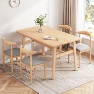 Rectangular Table Small Apartment Person Dining Table Combination 4 Simple Rental Room Table Chair 6