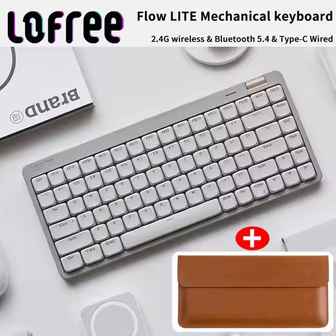 Lofree Flow Lite Wireless Mechanical Keyboard&PU Bag Lighter&Silenter POM Switch 2.4G Bluetooth&Wire