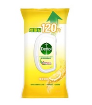 滴露 - Dettol 滴露 - 家居消毒濕紙巾 (檸檬香味) 黃色 120片裝