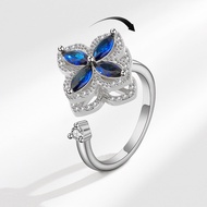 ** Rotatable Movable Ring Anti-Anxiety Decompression Micro-Inlaid Zircon Ring Women All Carefully Se