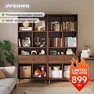 YISONG 5 Layers Wooden Book Rack With Drawer