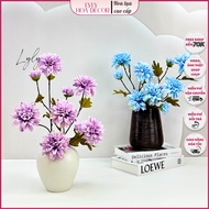 Dried Dahlia Flowers 2 Flowers 1 Bud. 100% Realistic. Decorative Silk Flowers