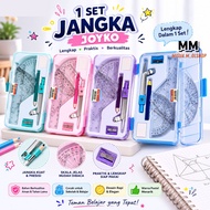 1 SET JOYKO MS-82 MATH SET RULER, DEGREE ARC, TRIANGLE RULER, PENCIL SHARPENER