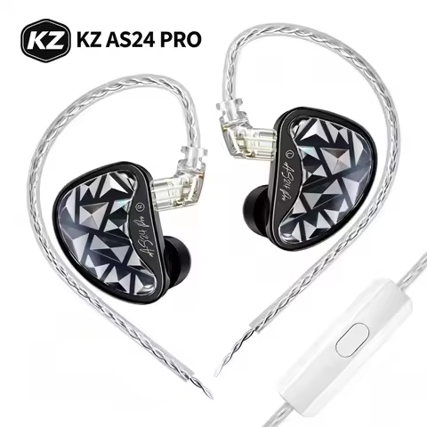 KZ AS24 Pro Upgraded 24 Balanced Armature Hifi In Ear Wired Headphones Adjustable Tuning 3D Printed 