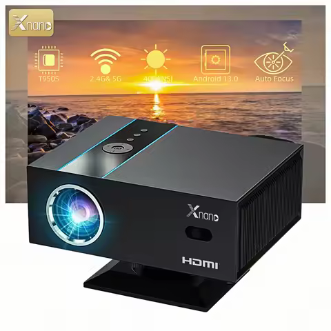 Xnano X6 Native 1080P Projector, 400 ANSI Lumens, Auto Focus, Android 13, Wi-Fi, Bluetooth 5.2, Port